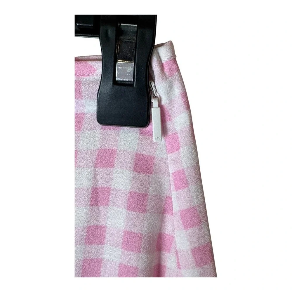 Sökie Collective Skirt Women Small Pink White Gingham‎ Ruffle Midi NWT Preppy